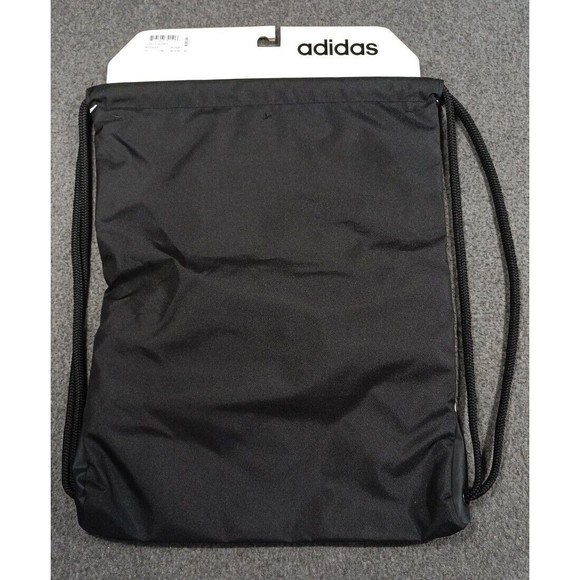 Adidas "Sack Pack" White Black - 18 X 14  Media Safe Lined Pocket New - Picture 7 of 9